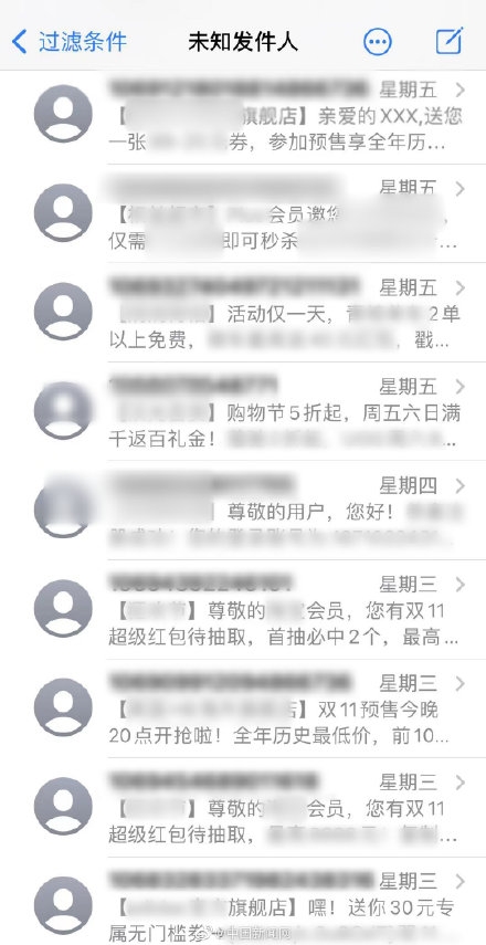 雙11不得未經同意擅自發送營銷短信:多家企業全面自查整改